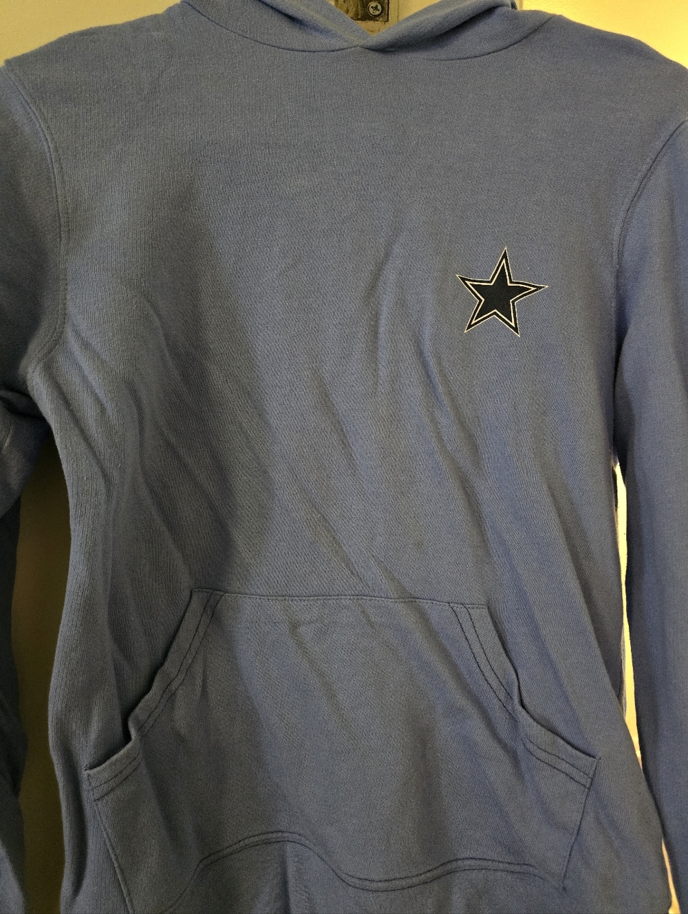 Dallas Cowboys Hoodie Womens Small NFL Football Sweatshirt Blue Logo Sleeve
